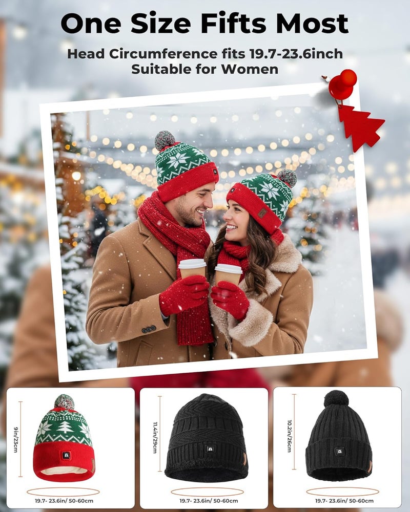 ARRIS Heated Beanie Hat with 3 Heating, Soft Knit Electric WinteHat for Skiing Hunting - Image 4